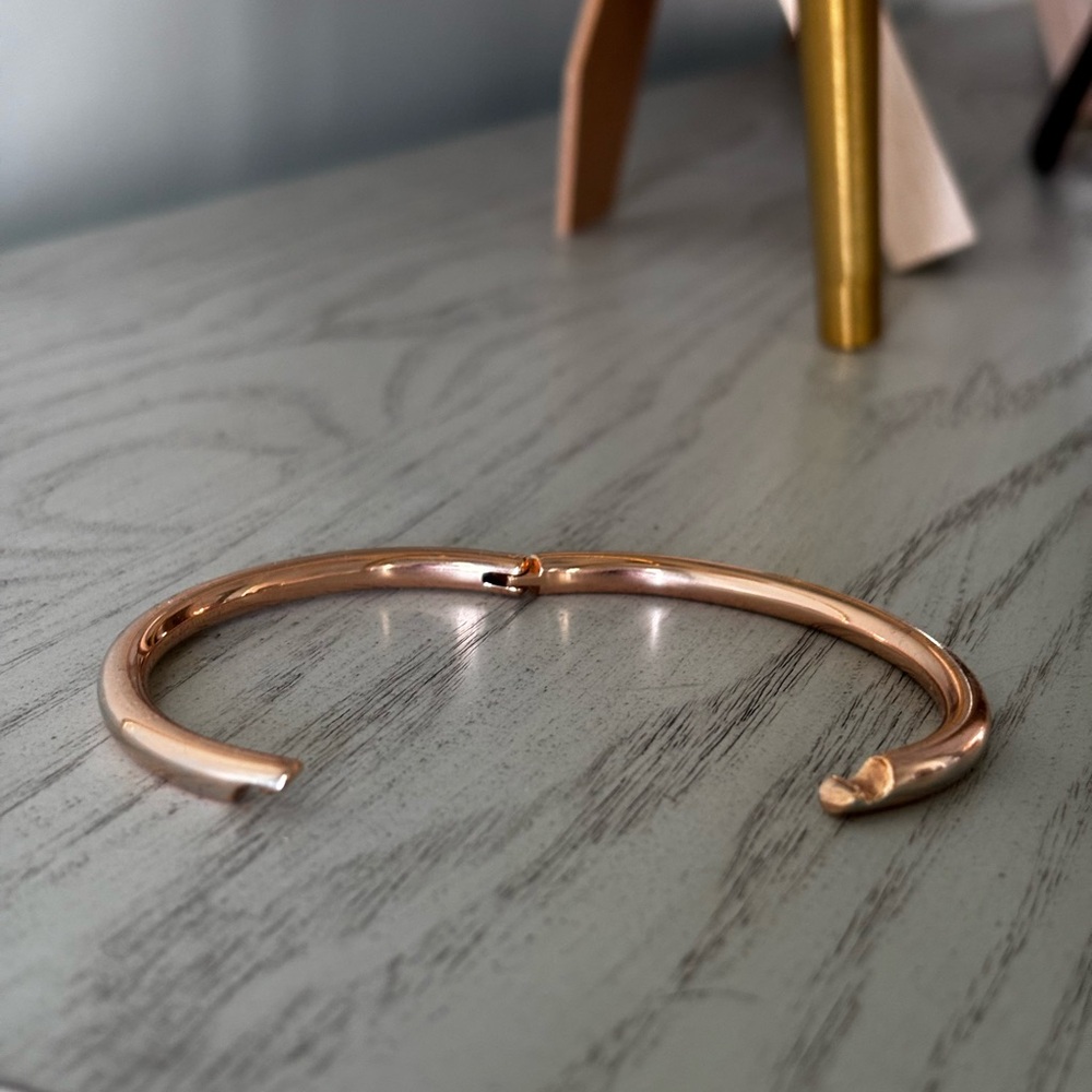 Milor Stainless Steel Rose Tone Bangle - Picture 5 of 8